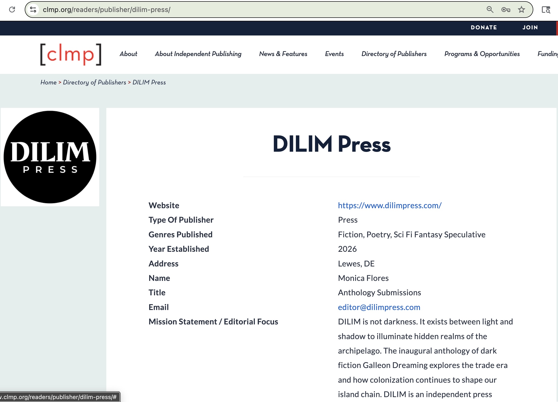 DILIM Press joined the CLMP