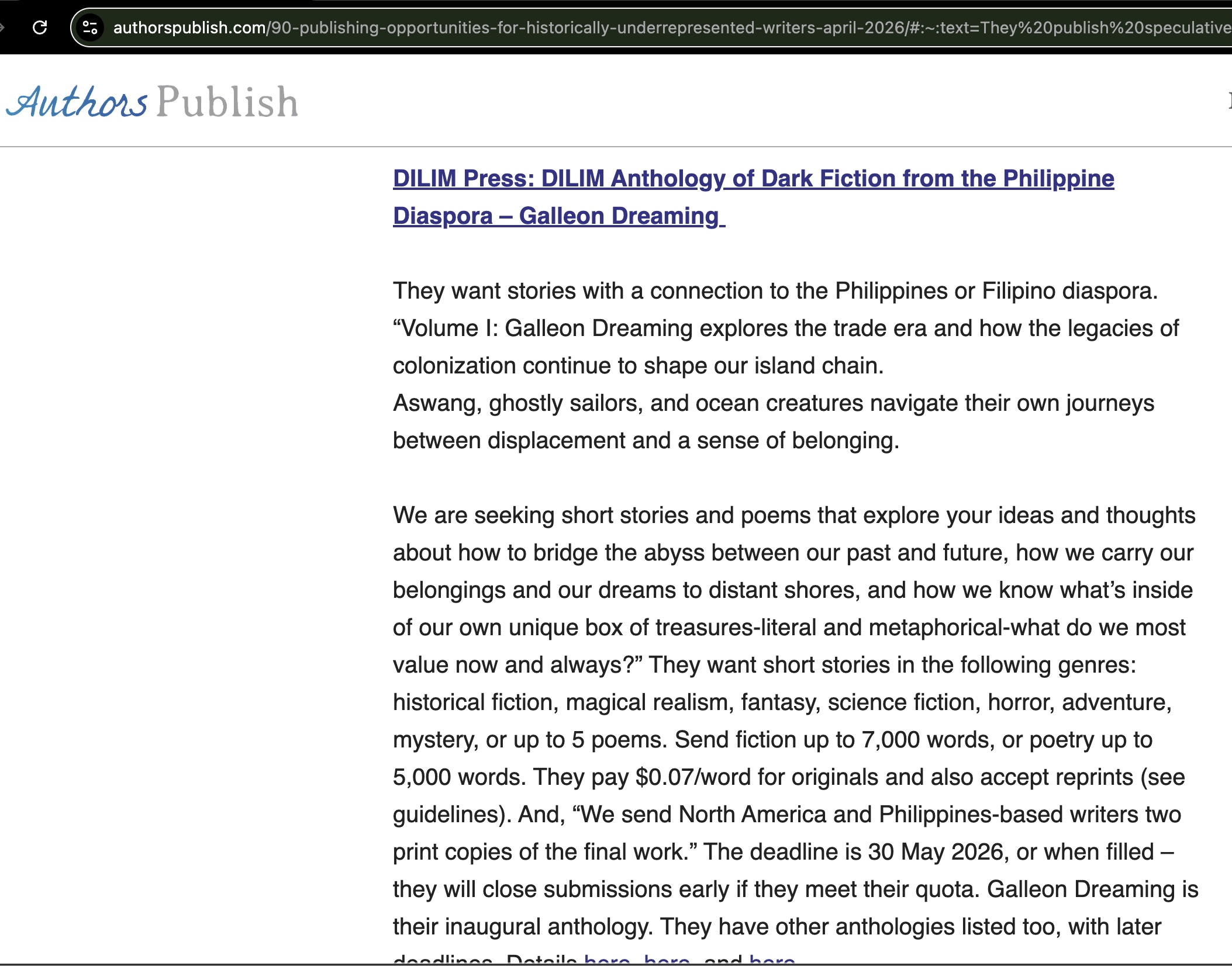Thanks to AuthorsPublish